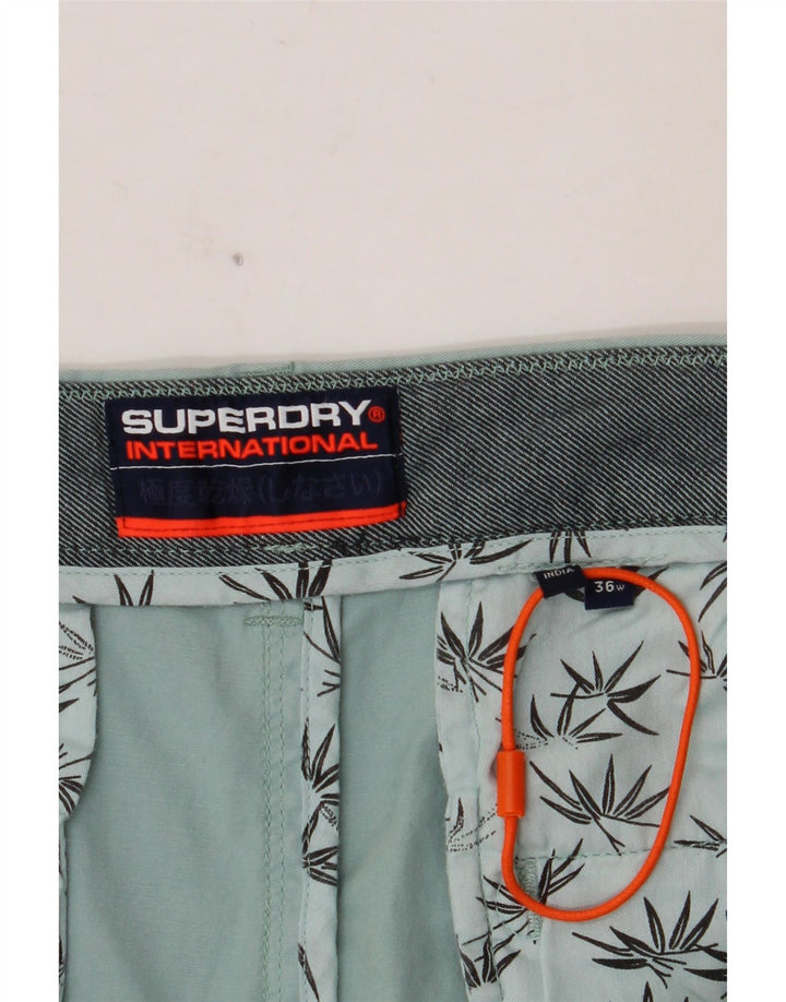Męskie spodenki Chino SUPERDRY W36, duże, niebieskie, bawełniane