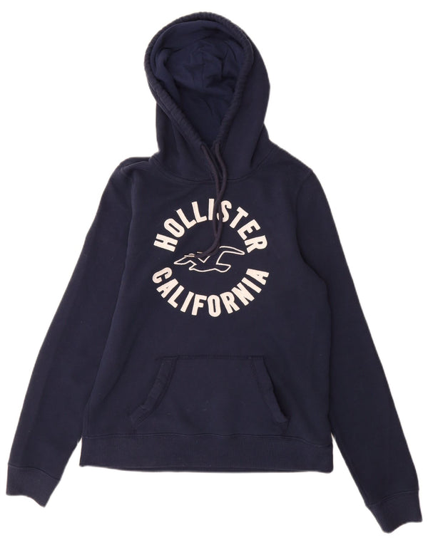 Damski sweter z kapturem Hollister, UK 10, mały, granatowy, bawełniany