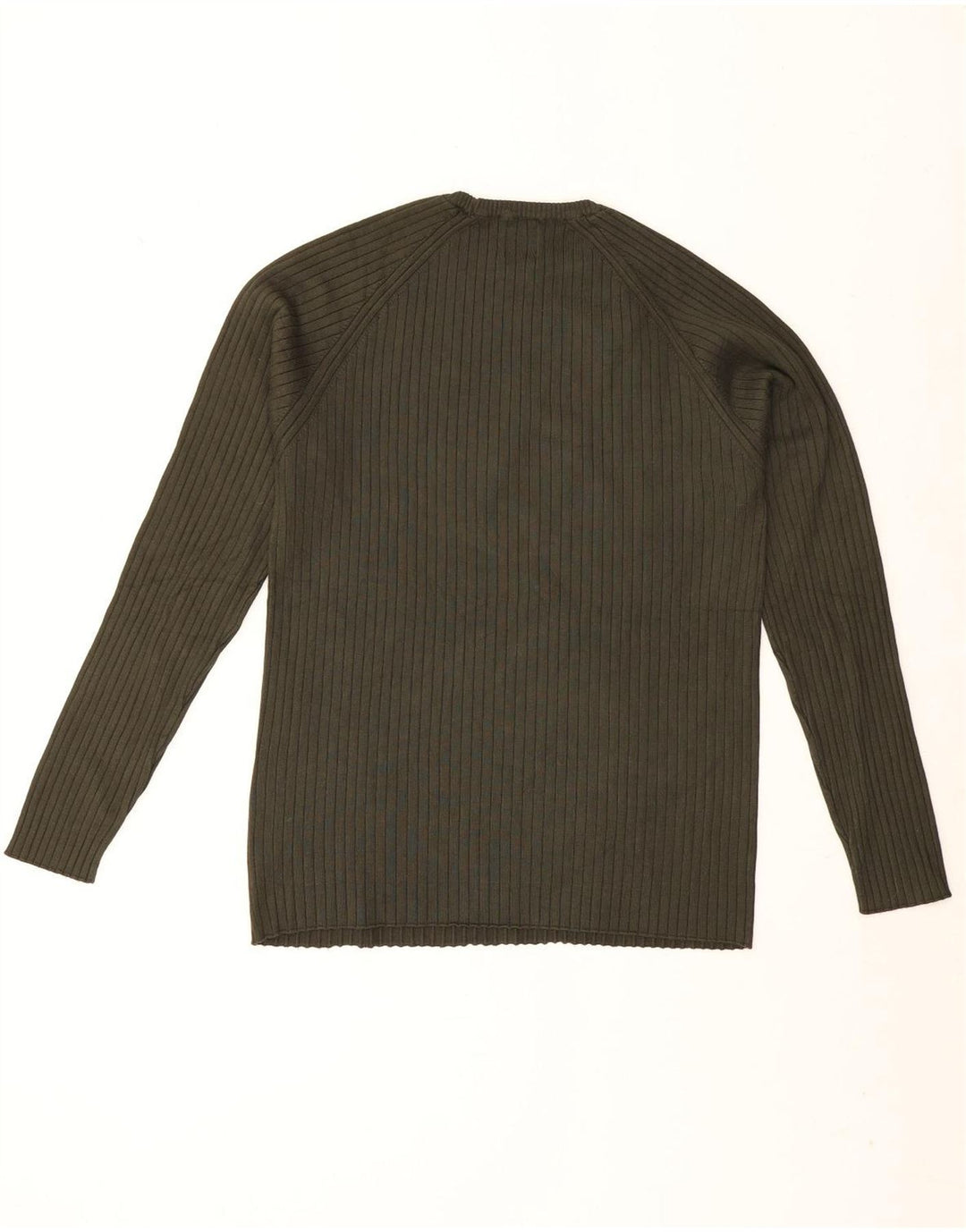 Męski sweter Zara z okrągłym dekoltem, średnia wiskoza khaki