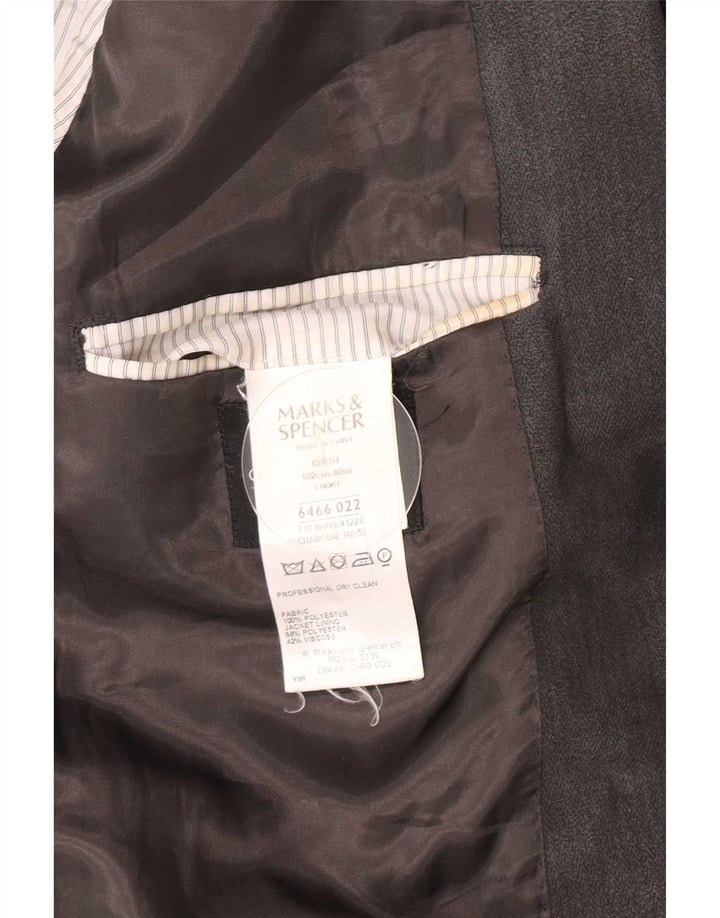 Marks & Spencer Męska marynarka zapinana na 2 guziki UK 40 Średnioszara jodełka