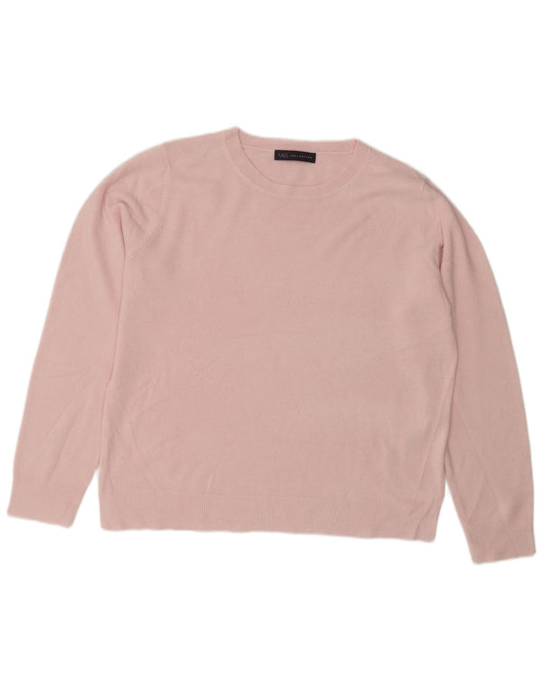 Marks & Spencer Damski sweter z okrągłym dekoltem UK 16, duży, różowy, akrylowy
