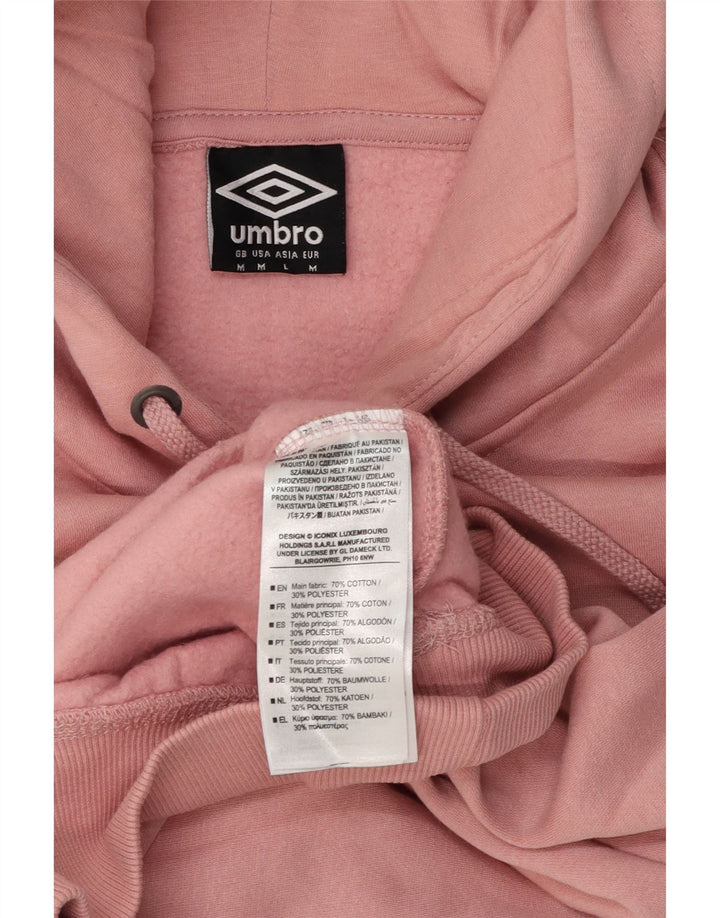 Męski sweter z kapturem Umbro z grafiką, średnio różowy, bawełniany