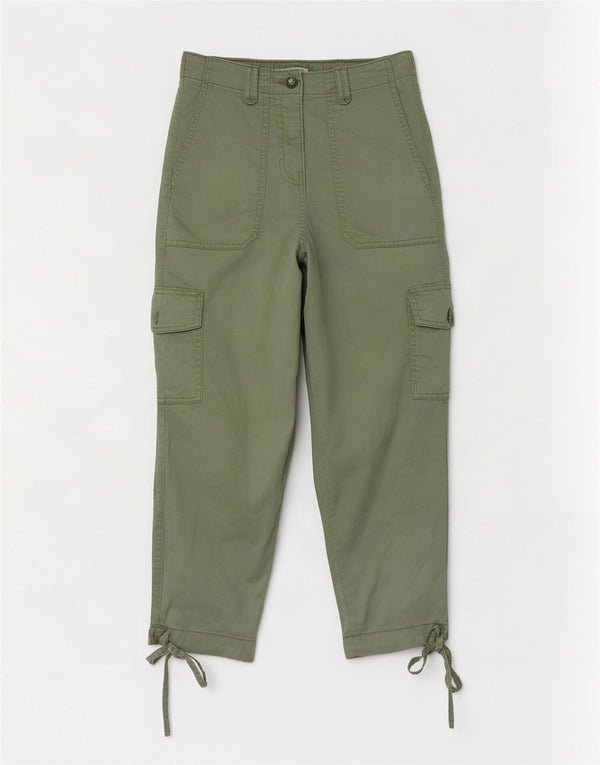 Marks & Spencer Damskie spodnie cargo średnie W26 L23 Zielone Lyocell