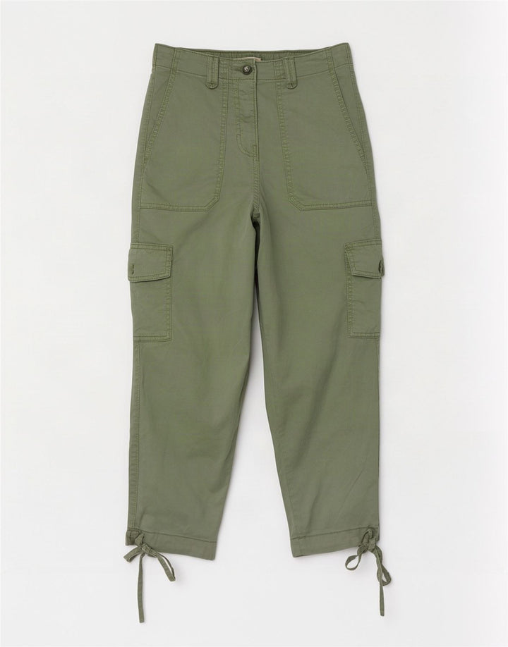 Marks & Spencer Damskie spodnie cargo średnie W26 L23 Zielone Lyocell