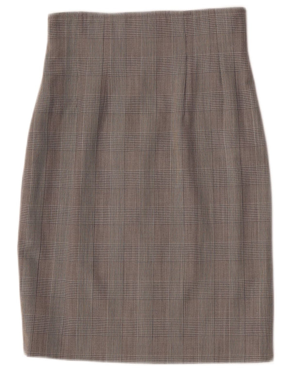 Damska spódnica ołówkowa Sportmax UK 10 Small W25 Szara dziewicza wełna w pepitkę