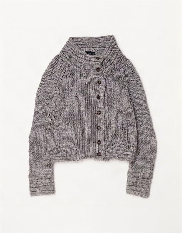Sweter damski Zara Cardigan UK 14 Średni szary akryl