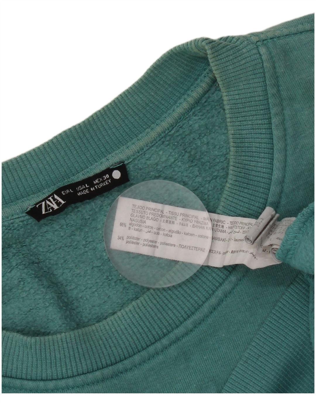 Damska bluza oversize Zara z grafiką, UK 16, duża niebieska bawełna