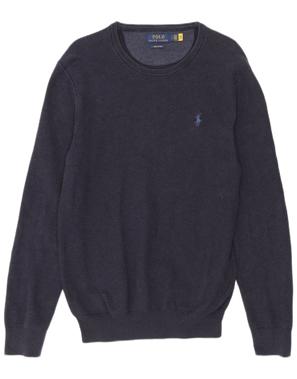 Polo Ralph Lauren Męski sweter z okrągłym dekoltem, mały, granatowy, klasyczny