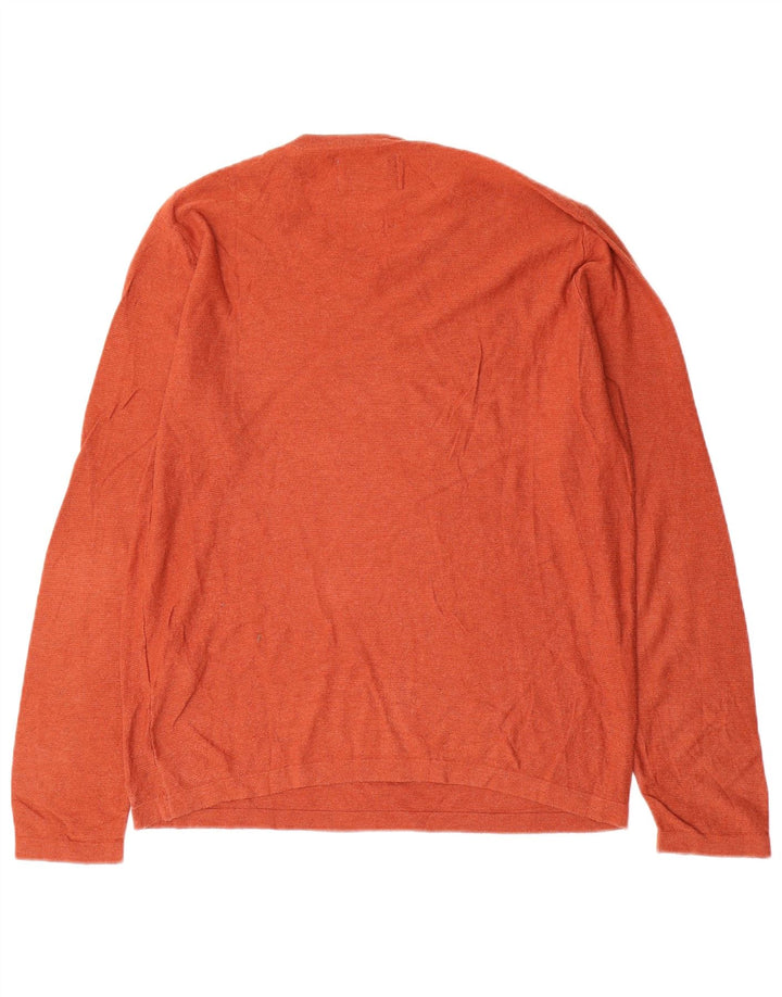 Męski top Jack & Jones z długim rękawem, mały, pomarańczowy, bawełniany