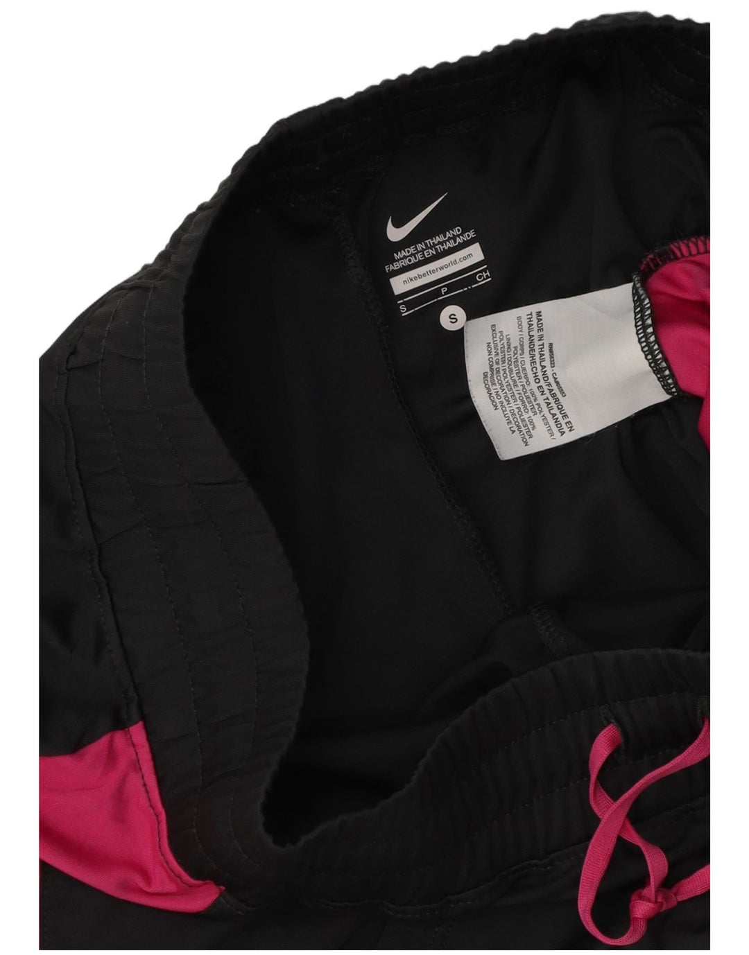 Damskie spodenki sportowe NIKE UK 10, małe, czarne, z poliestru w blokach kolorów