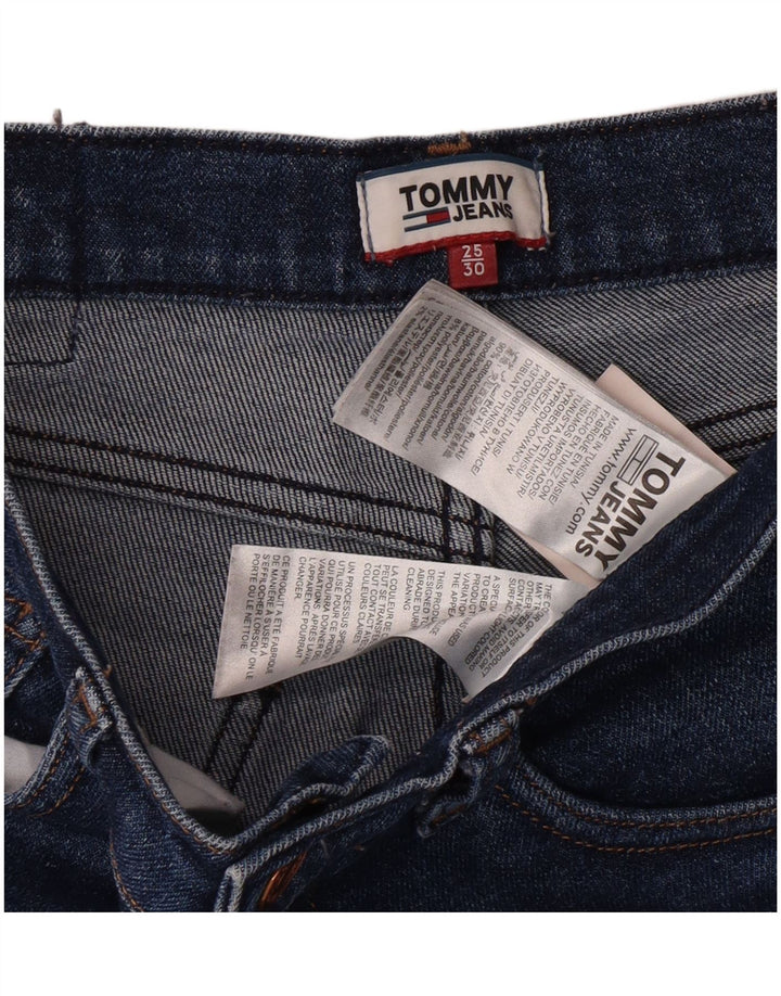 Damskie jeansy Tommy Hilfiger z wysokim stanem, przycięte W25 L30, niebieska bawełniana klasyka