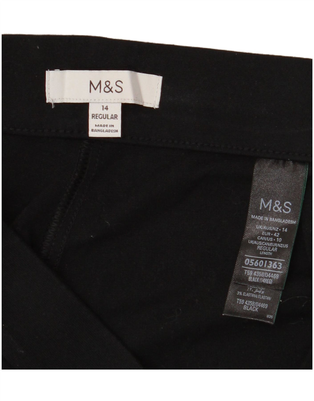 MARKS & SPENCER Damskie zwężane spodnie codzienne UK 14 duże W34 L28 czarne
