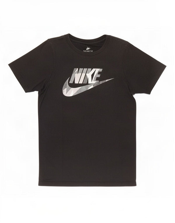 Chłopięcy T-shirt Nike o sportowym kroju z grafiką, 8-9 lat, mały, czarny