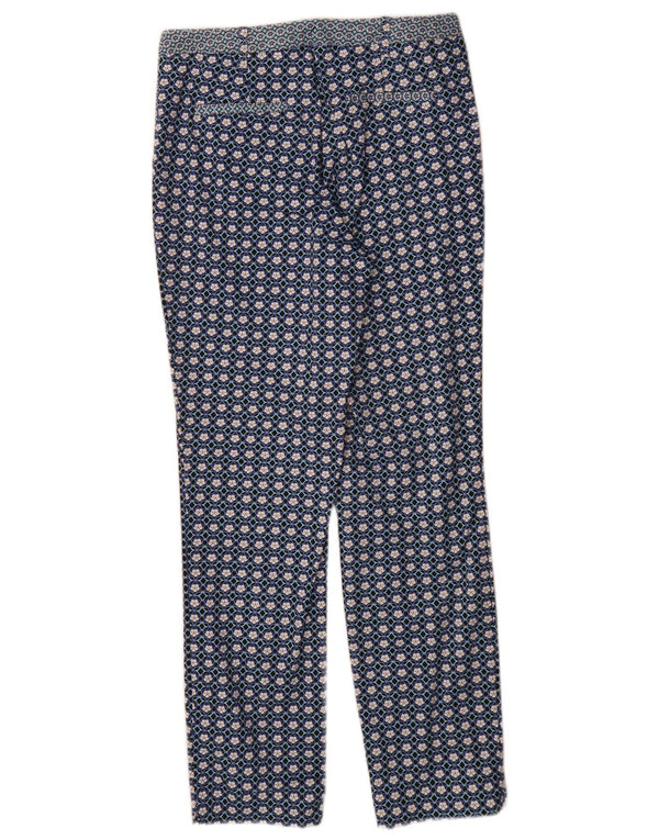 Damskie spodnie Chino Topshop Slim Fit UK 8 Small W26 L28 Niebieskie geometryczne