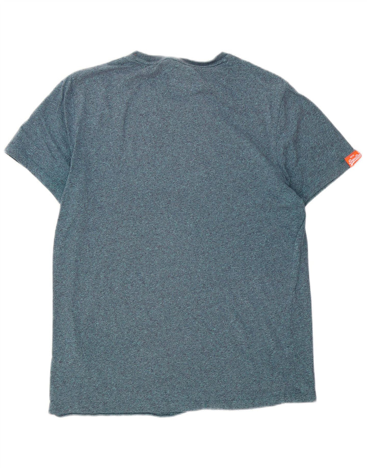 Męski T-shirt Superdry, duży, niebieski nakrapiany