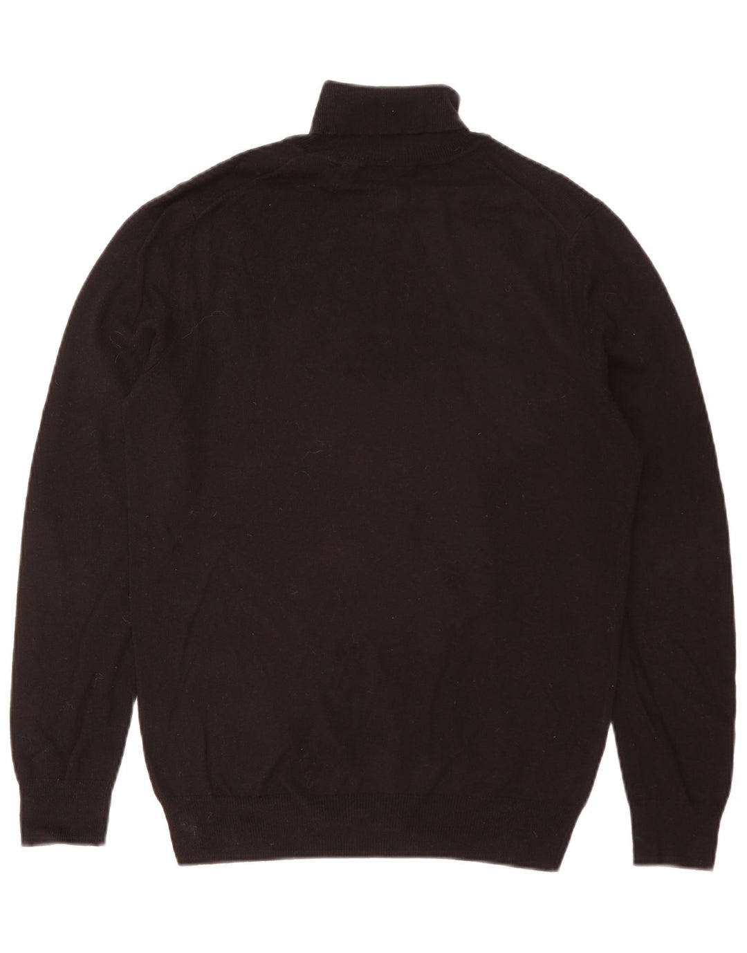Męski sweter z wywijanym dekoltem LYLE & SCOTT, mały, czarny, bawełniany