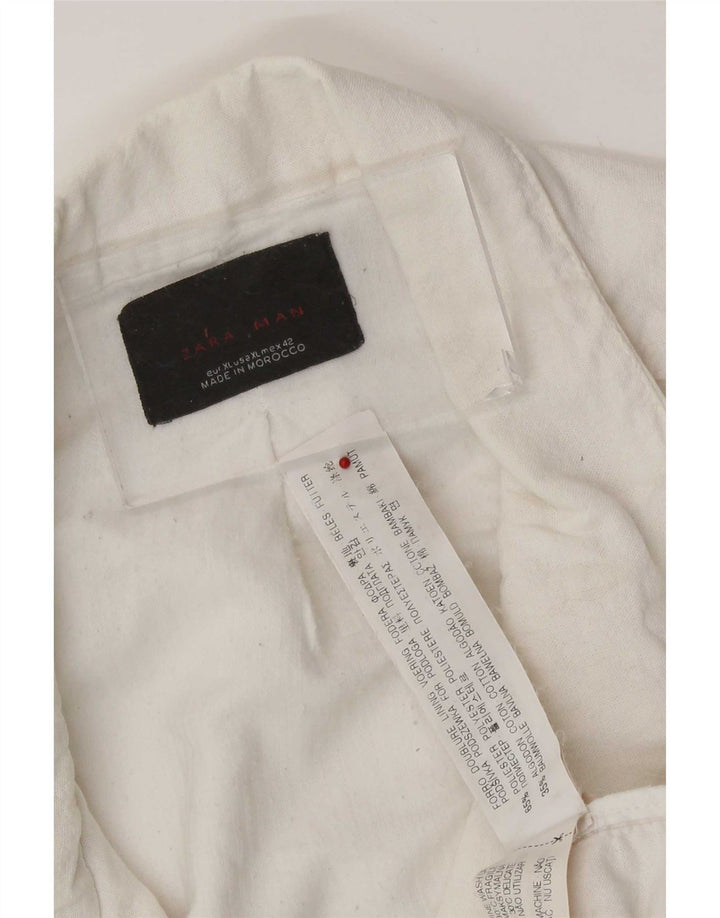 Męska kurtka użytkowa Zara UK 42 XL, biały poliester