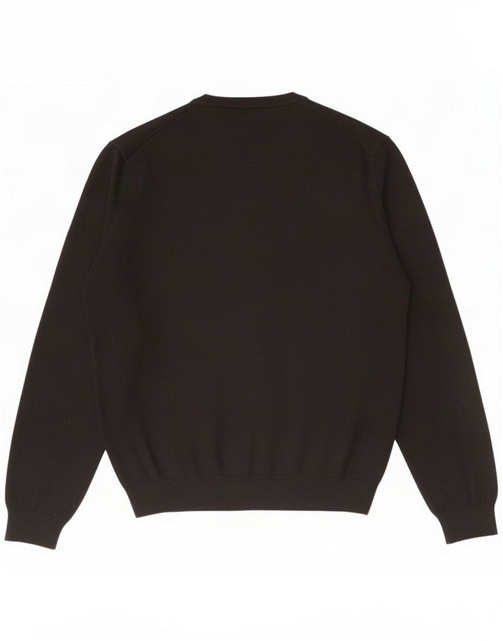 Męski sweter z dekoltem w kształcie litery V, duży, czarny, kaszmirowy Massimo Dutti