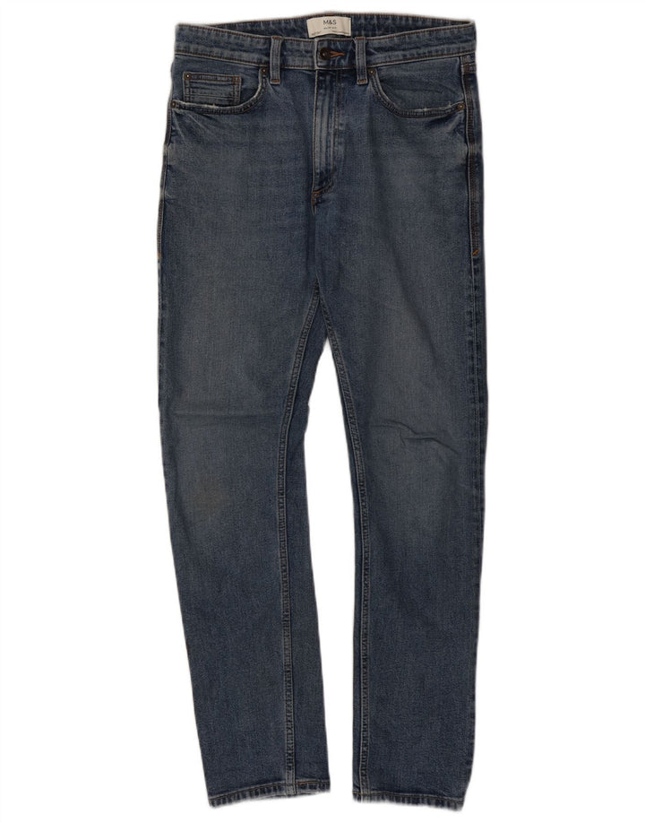 Marks & Spencer Męskie jeansy slim W32 L30 Niebieskie bawełniane