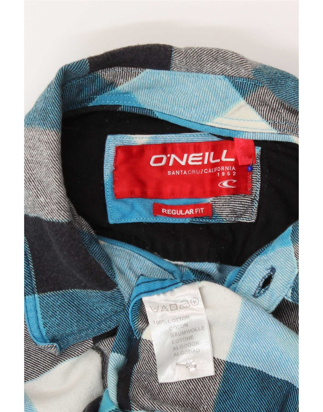 Koszula flanelowa męska O'Neill o regularnym kroju, średnia niebieska bawełna w kratkę