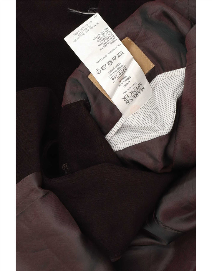 Marks & Spencer Męska marynarka zapinana na 2 guziki, UK 40, średni bordowy poliester