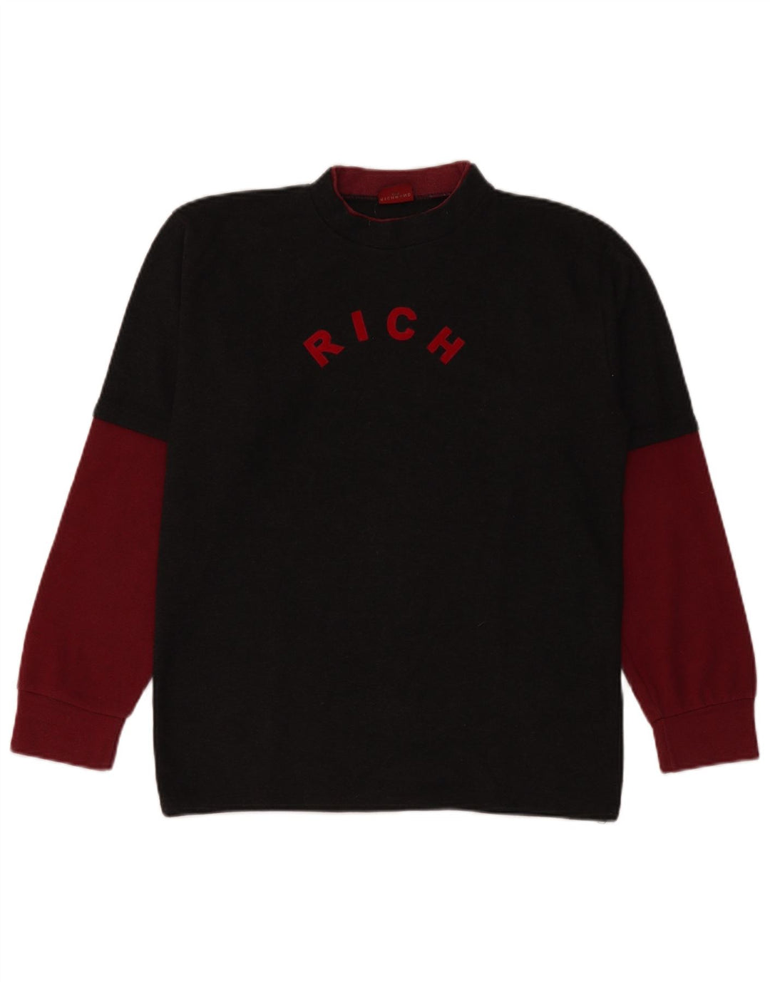 Męski sweter Richmond z graficznym wycięciem pod szyją i średnim czarnym kolorem