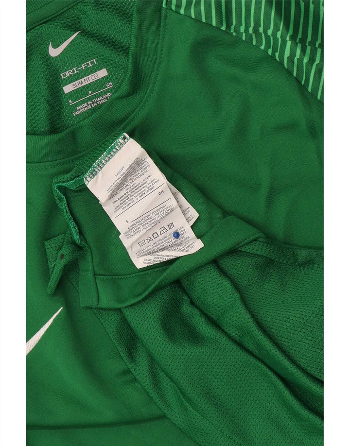 Męski T-shirt Nike Dri Fit Slim Top z poliestru w małe zielone paski