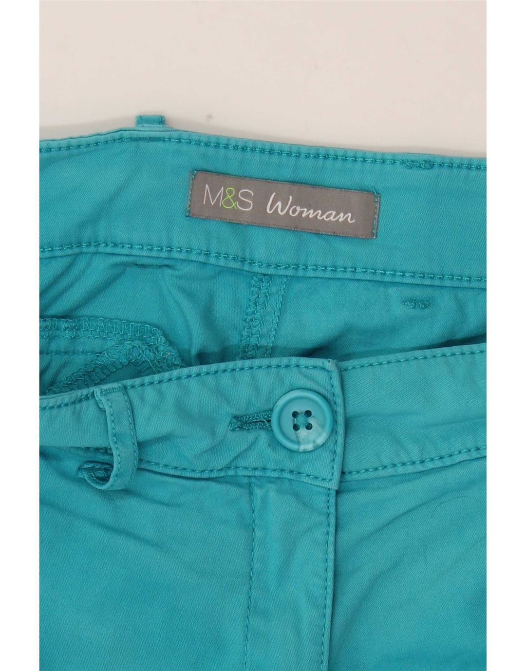 Spodnie Capri Marks & Spencer Damskie UK 10 Small W32 L18 Turkusowe