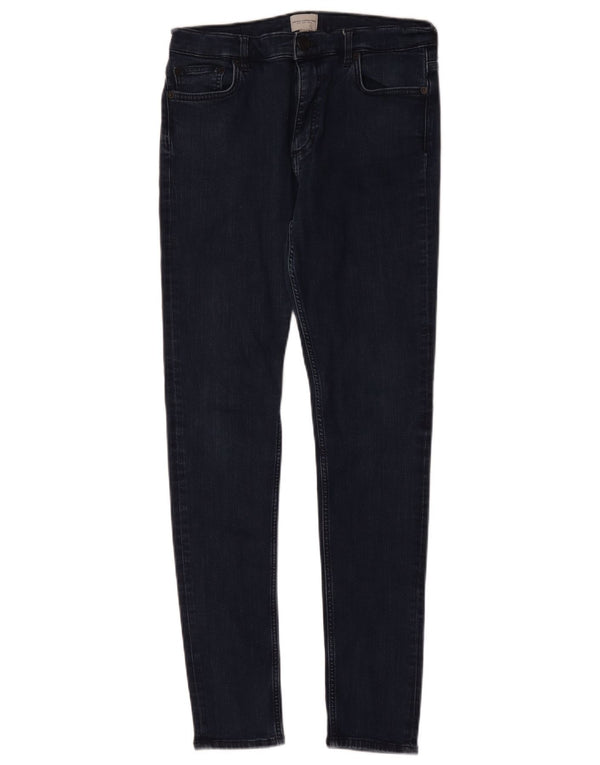 Damskie jeansy obcisłe French Connection UK 12 Medium W30 L30 Granatowa bawełna