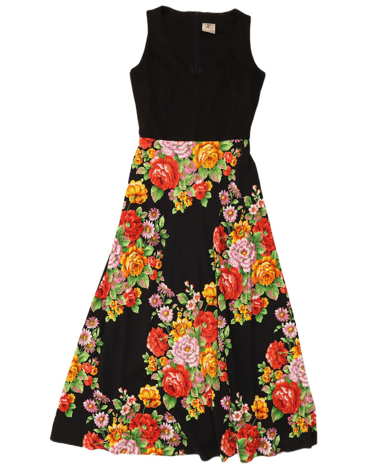 ARNEL Womens Sleeveless Maxi Dress EU 40 Medium Black Floral Polyester