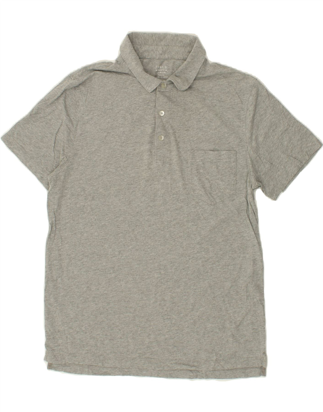 J. CREW Mens Broken In Slim Polo Shirt Large Grey Cotton Vintage J. Crew and Second-Hand J. Crew from Messina Hembry 