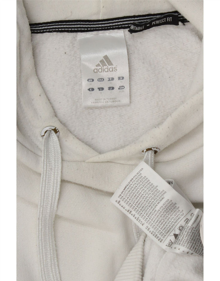 Męska bluza z kapturem Adidas, średnia biała bawełna