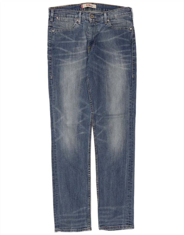 Męskie jeansy Levi's 519 Slim W33 L34 Niebieska bawełna