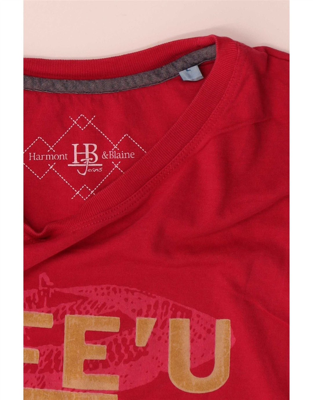Męski T-shirt z grafiką Harmont & Blaine, duży, czerwony, bawełniany