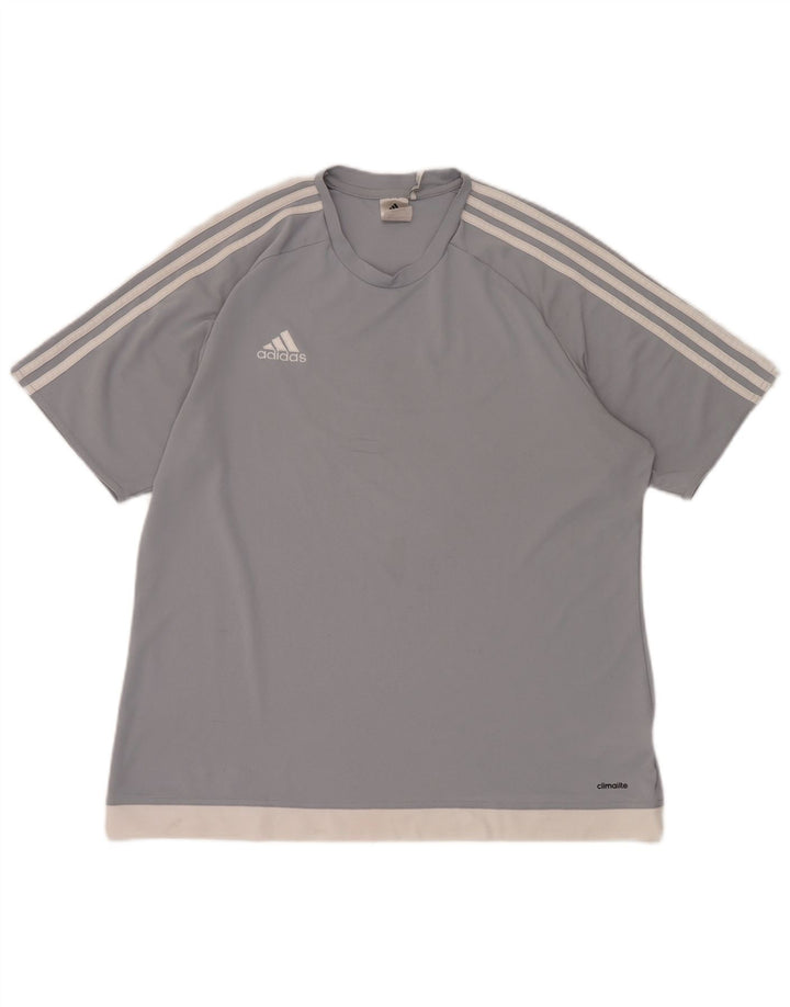 ADIDAS Mens Climalite T-Shirt Top XL Grey Colourblock Polyester
