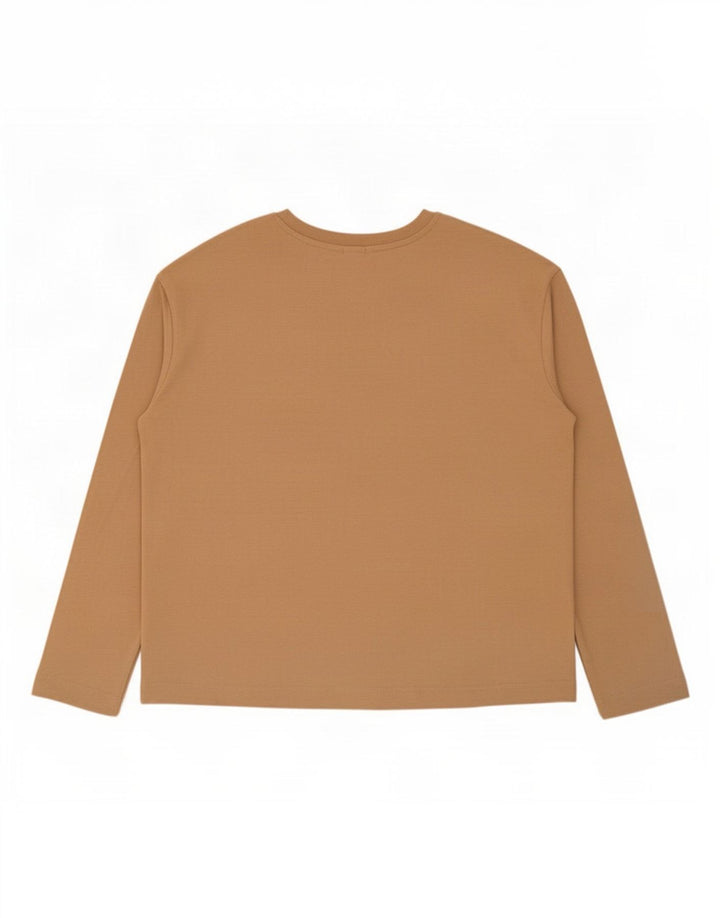 Damski top oversize John Lewis z długim rękawem, UK 12, średni beż, bawełna