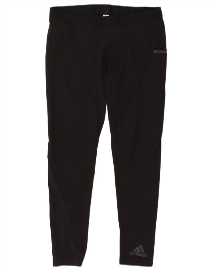 Damskie legginsy ADIDAS UK 12, średni czarny nylon
