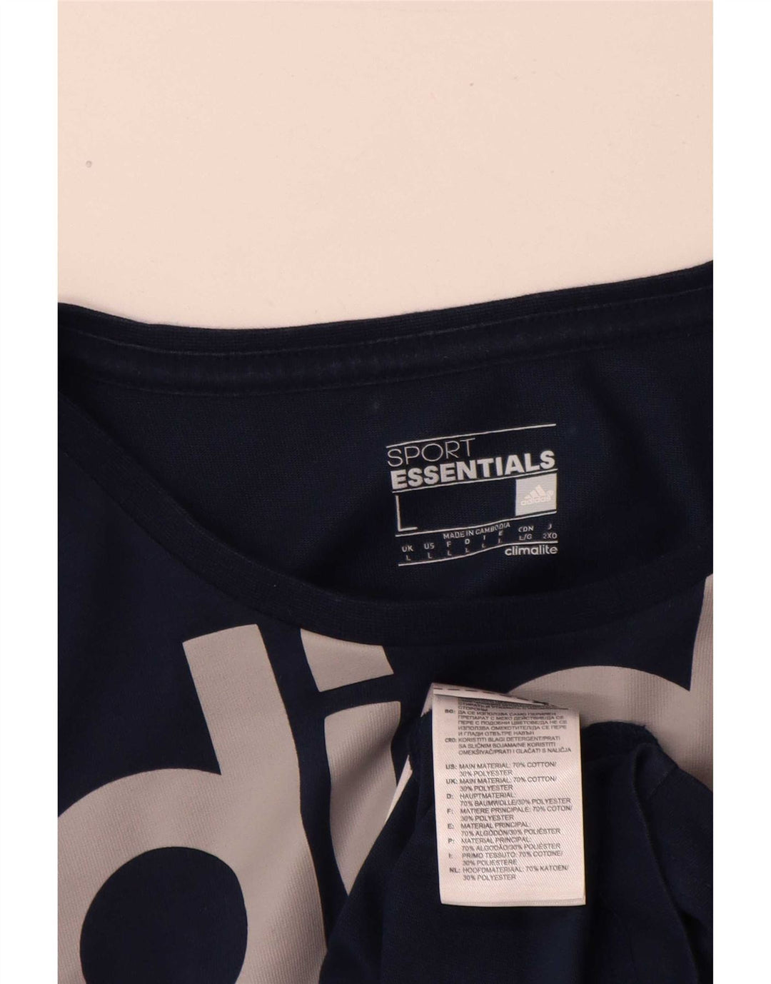 Adidas Męska koszulka Climalite Graphic Top, duża, granatowa