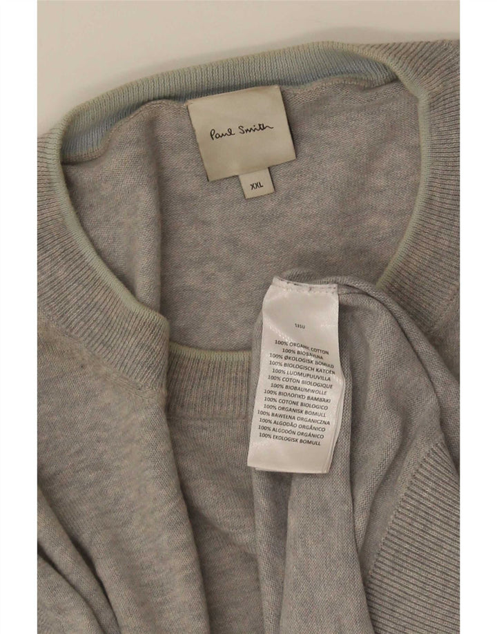 Męski sweter Paul Smith z okrągłym dekoltem, 2XL, szara bawełna