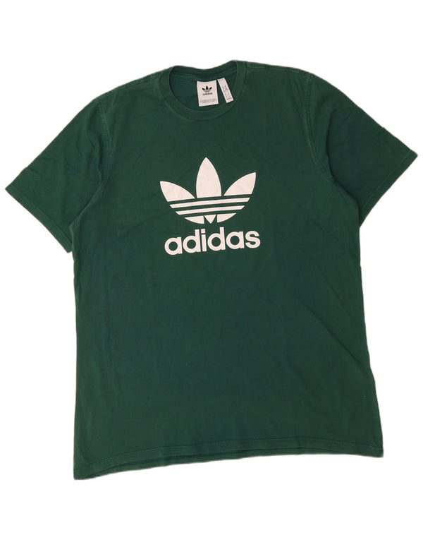 Adidas Męska koszulka graficzna Top XL, zielona bawełna