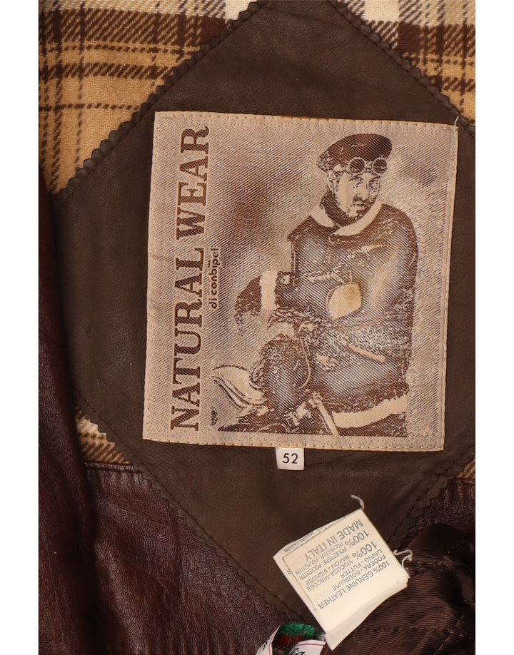 CONBIPEL Mens Natural Wear Leather Jacket IT 52 XL Brown Leather