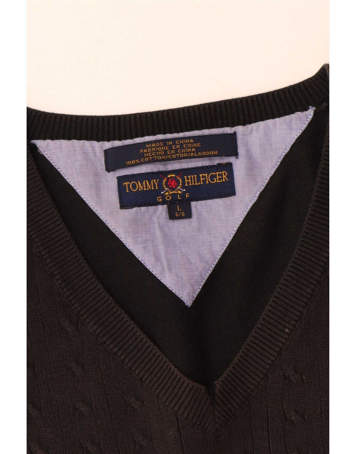 Męski podkoszulek Tommy Hilfiger z kamizelką, duży, czarny, bawełniany
