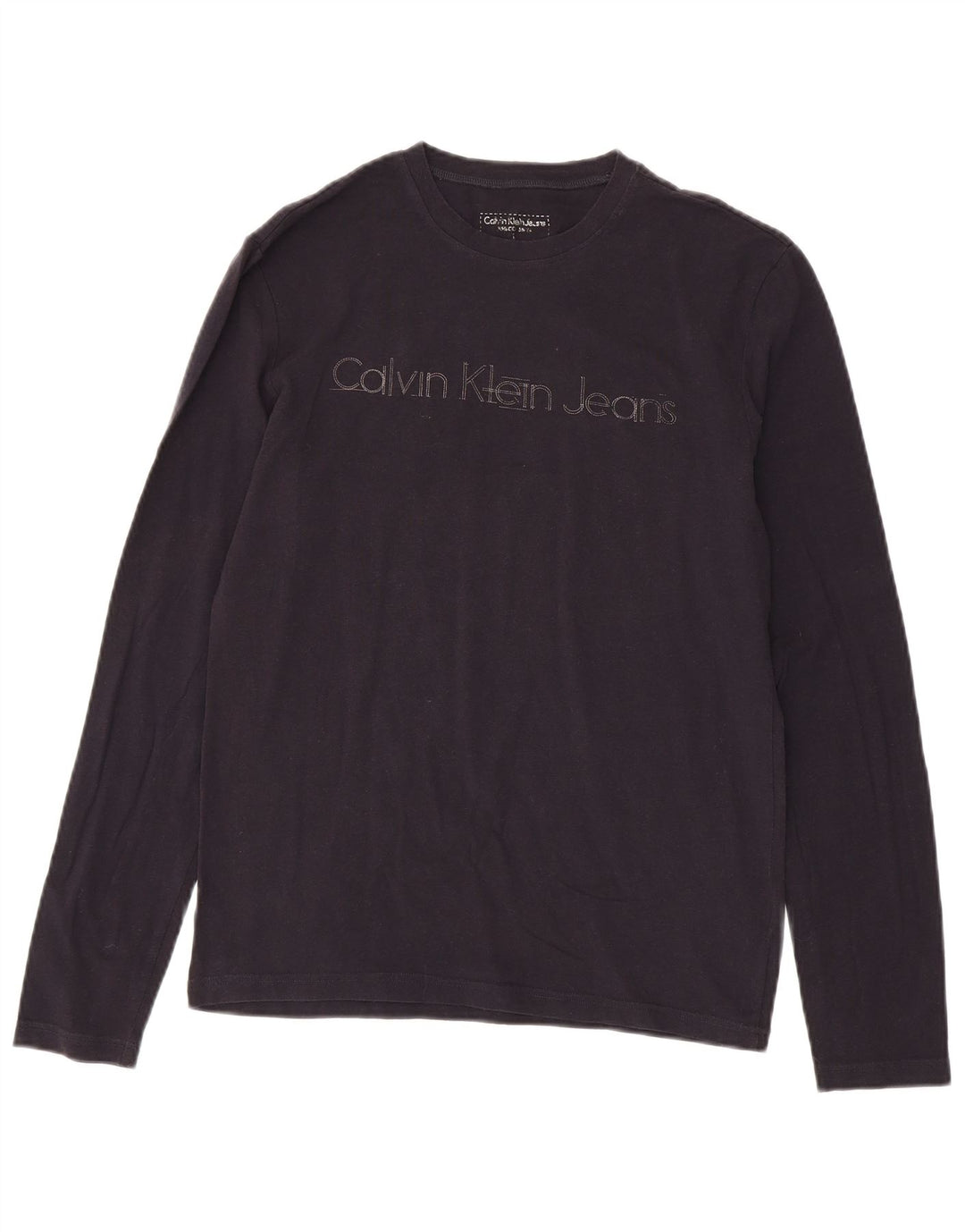 Damski top z grafiką z długim rękawem CALVIN KLEIN JEANS, UK 14, duży, granatowy