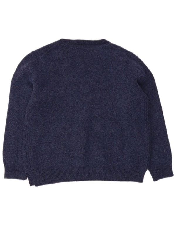 Sweter damski Polo Ralph Lauren z dekoltem w kształcie litery V, UK 14, duży, granatowy, wełniany