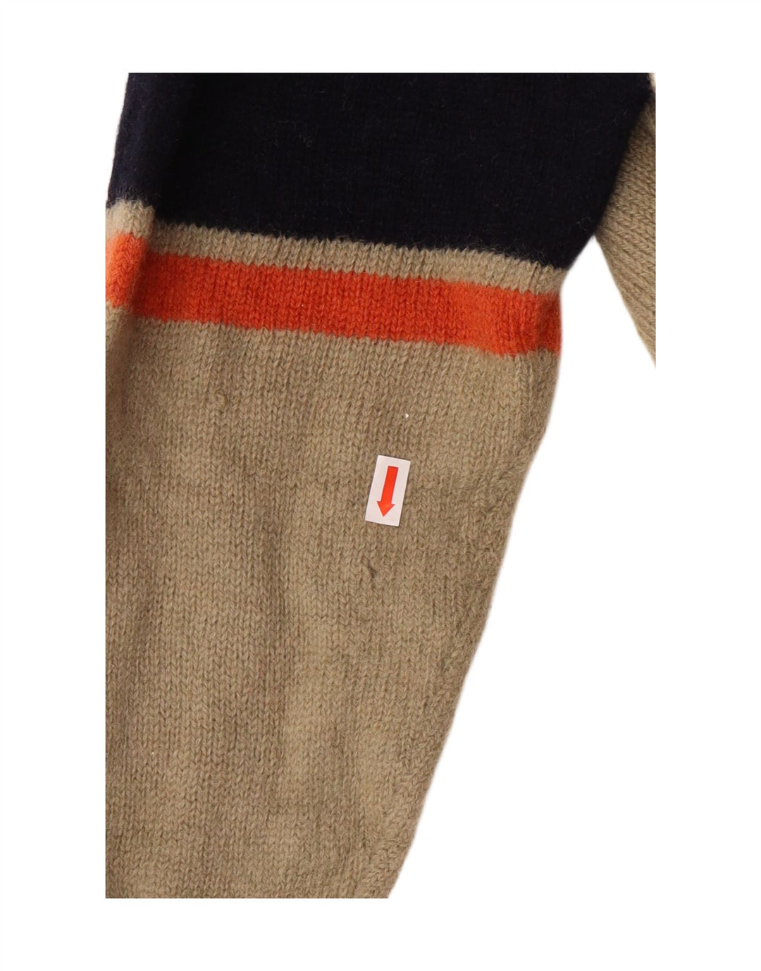 Damski sweter Kappa z zamkiem błyskawicznym, średni, beżowy, wełniany sweter w paski, klasyczny