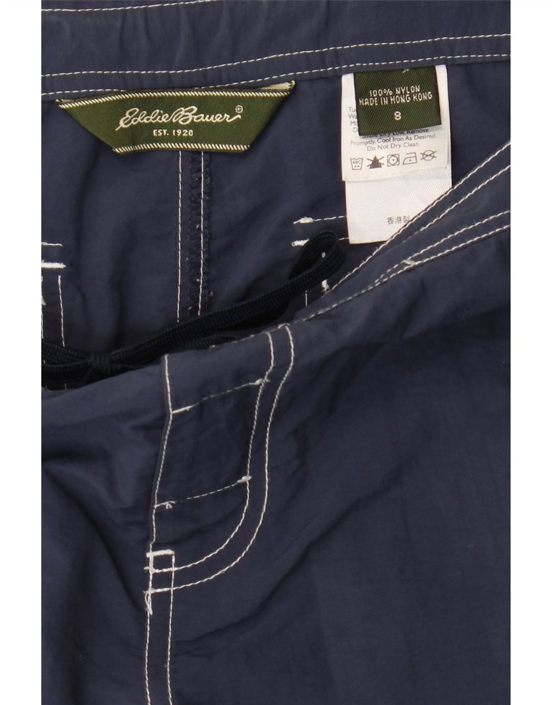 EDDIE BAUER Womens Straight Cropped Trousers US 8 Medium W33 L24 Navy Blue Vintage Eddie Bauer and Second-Hand Eddie Bauer from Messina Hembry 