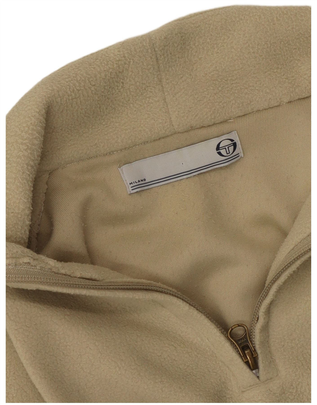 Vintage damski sweter polarowy z zamkiem błyskawicznym, średni zielony