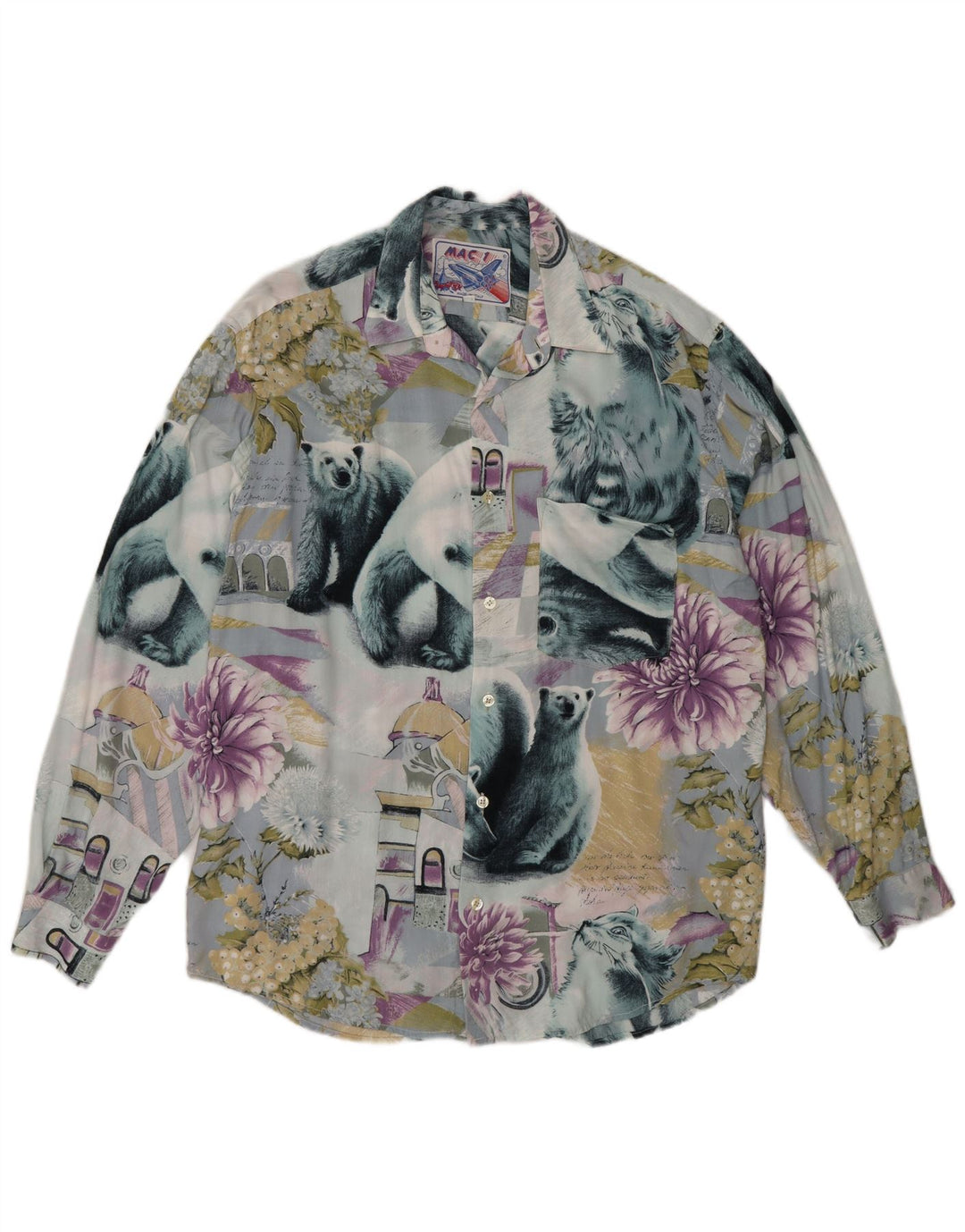 Vintage Koszula męska Średni wielobarwny patchwork