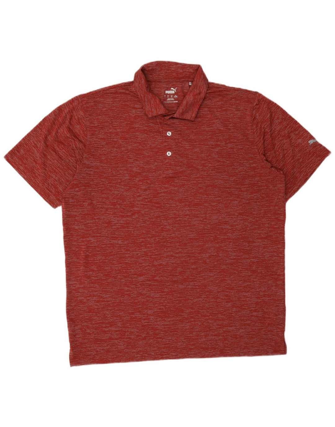 PUMA Mens Polo Shirt XL Red Flecked Polyester