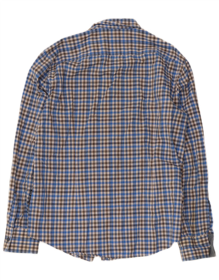 Koszula męska Hugo Boss Slim Fit, duża, niebieska, bawełniana w kratę